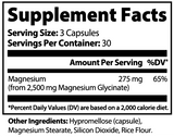 ZMZM Labs Calm & Restore Magnesium — supplement facts label detail