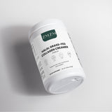 Container of ZMZM Labs Halal Grass-Fed Collagen Creamer on a light gray background