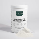 ZMZM Labs Halal Grass-Fed Collagen Creamer container on a white background
