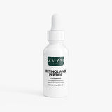 ZMZM Labs Retinol and Peptide Face Serum bottle on a white background