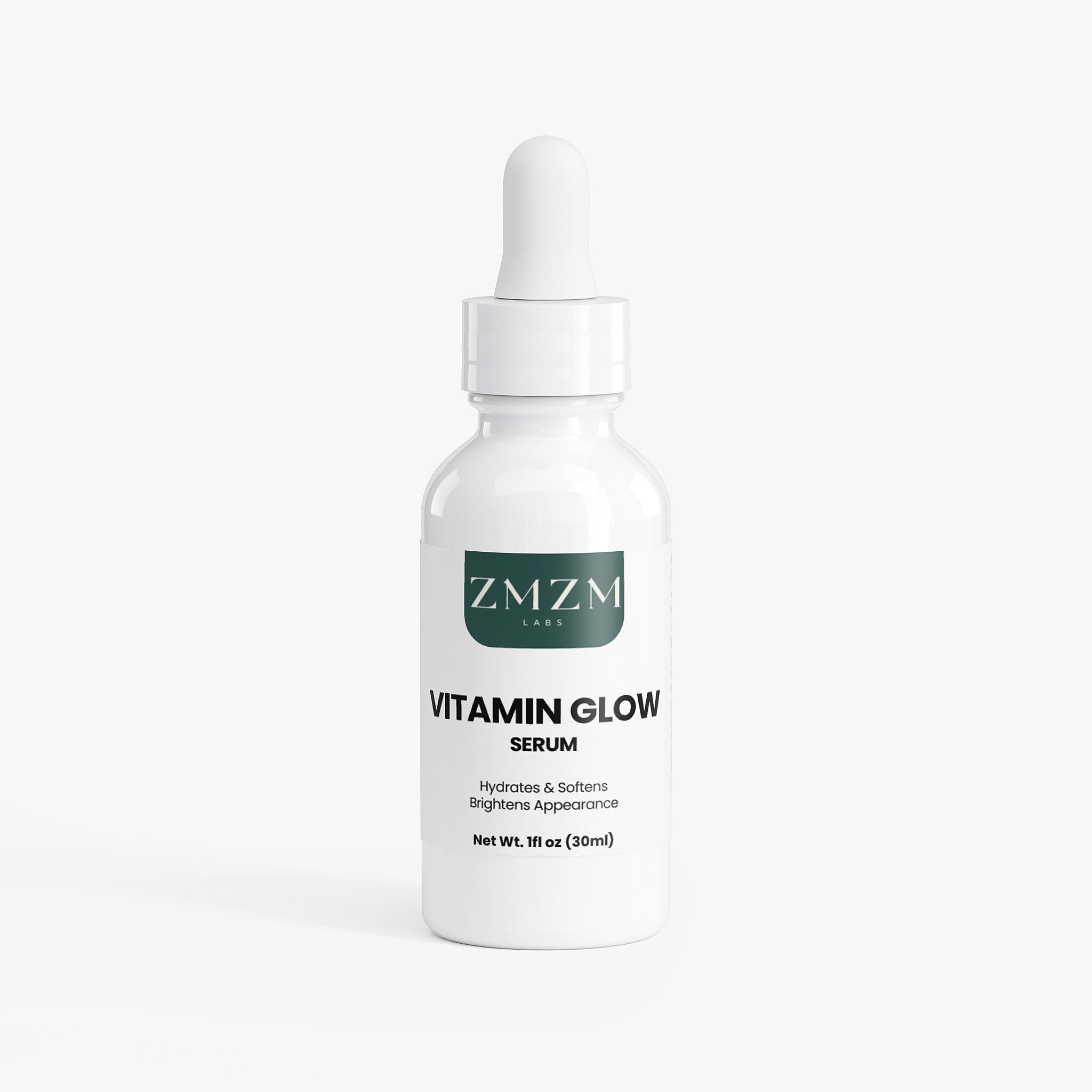 ZMZM Labs Vitamin Glow Serum bottle on a white background