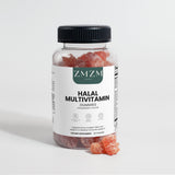 Bottle of ZMZM Lab Halal Multivitamin Gummies on a light gray background