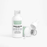 ZMZM Labs Snail Mucin face serum bottle with dropper on a white background