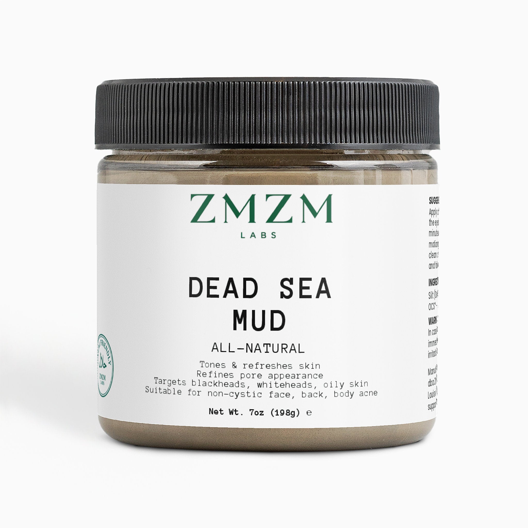 ZMZM Labs Bahr Mineral Purifying Mud — halal Dead Sea mud mask, wudu-friendly rinse