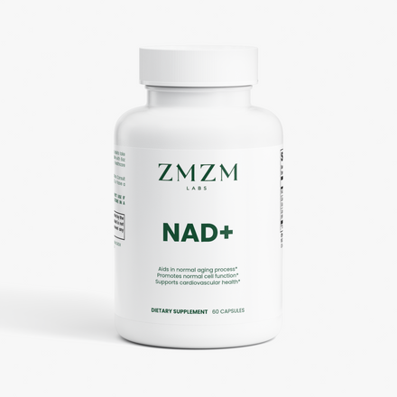 ZMZM Labs NAD+ supplement bottle — halal cellular energy and longevity support, gluten-free