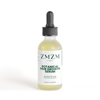 ZMZM Labs Botanical Hair Growth Serum bottle — halal vegan scalp serum, alcohol-free