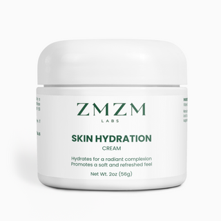ZMZM Labs Skin Hydration Cream jar — halal daily moisturizer, alcohol-free, formulated for use around wudu