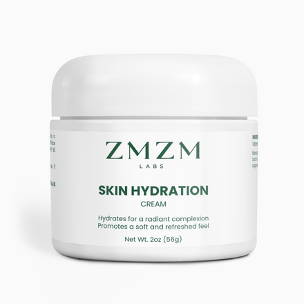 ZMZM Labs Skin Hydration Cream jar — halal daily moisturizer, alcohol-free, formulated for use around wudu